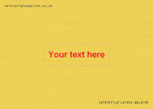 Custom blank information sign. Red text, plain background